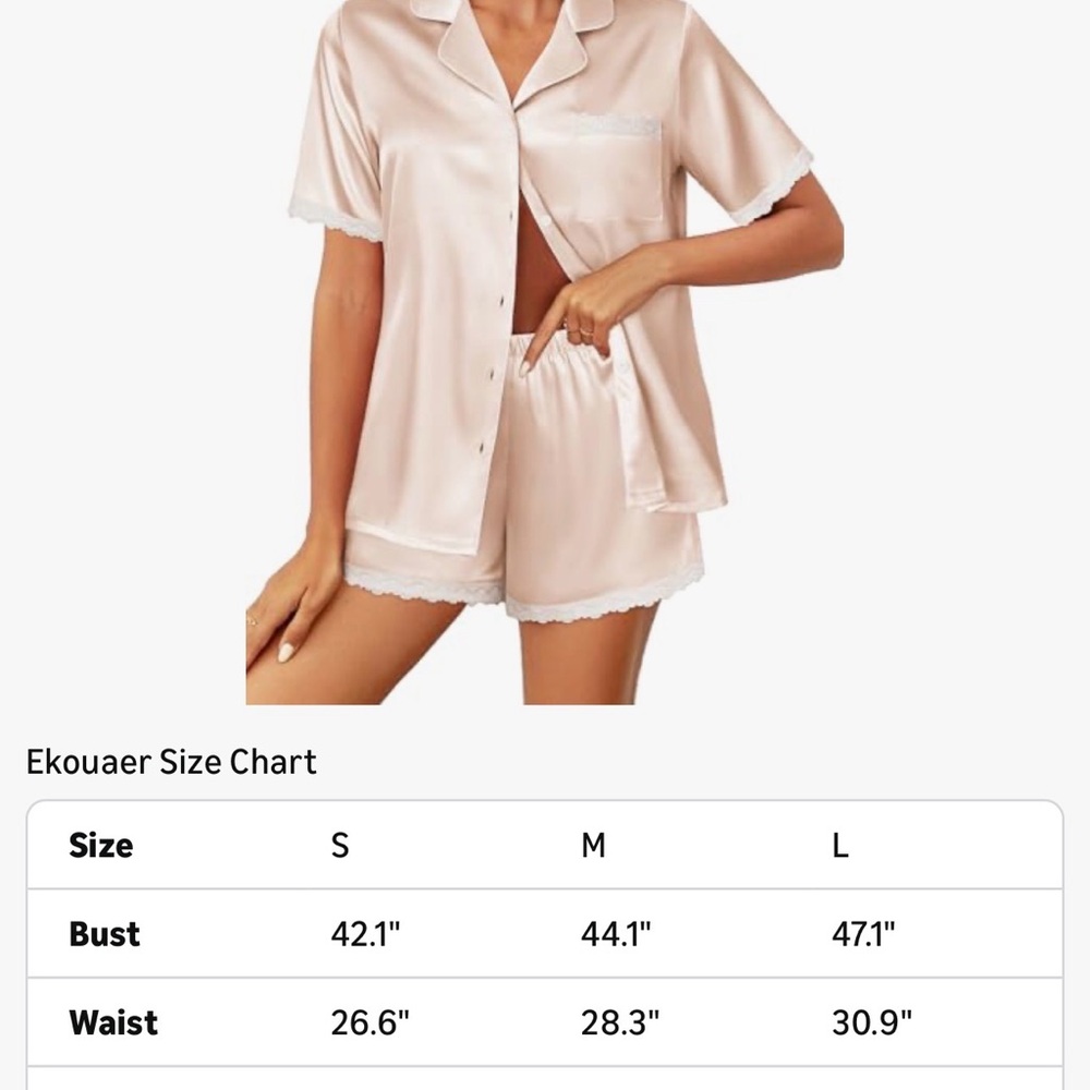 Amazon Women's Satin Pajama Set - Champagne